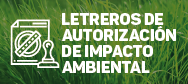 Letreros de autorización de impacto ambiental
